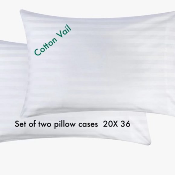 Cotton Vail 2 Pack Pillow Protector Cover  King 20x36 All Cotton - Picture 2 of 6